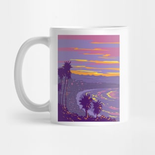 Malibu Beach West of Los Angeles County California WPA Poster Art Mug